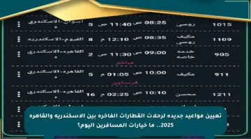 تعيين مواعيد جديدة لرحلات القطارات الفاخرة بين الإسكندرية والقاهرة 2025.. ما خيارات المسافرين اليوم؟